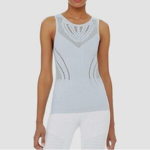 Alo Yoga Lark Tank Womens Small Powder Blue Sleeveless Stretchy Cutout
